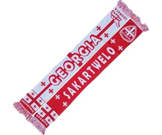 Generisch Georgia, Georgia šalikas (megztas šalikas) pasaulio čempionatui, Europos čempionatui, futbolo šalikas, kultinis šalikas, suvenyrinis šalikas, raudonas, baltas