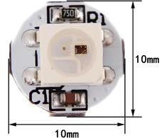 Gerui ws2812b eco rgb lydinio laidai 5050 su pcb radiatoriumi (10 mm x 3 mm) smd balti led lustai, 100 vnt.