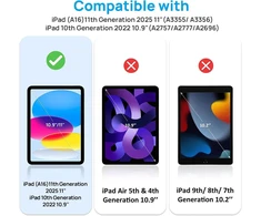 Gerutek dėklas, skirtas Ipad (a16) 11-osios/10-osios kartos 11/10,9 colių 2025/2022, smūgiams atsparus tvirtas 10 Gen apsauginis dėklas su ekrano apsauga, 360° besisukančiu stovu, rašiklio laikikliu, riešo dirželiu ir peties dirželiu