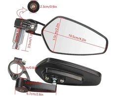 Ges motociklo modifikuotas galinio vaizdo veidrodėlis universalus 22 mm atbulinės eigos cnc galinio vaizdo veidrodėlis motociklo ovalus aliuminio galinio vaizdo veidrodėlis (baltas veidrodis)