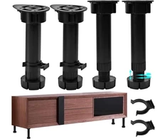 Gexuamz reguliuojamų baldų kojelių rinkinys, 4 vnt., aukštis reguliuojamas 15–18 cm, tvirtos baldų kojelės spintelėms, televizorių spintelėms, lovoms, sofoms, kėdėms, vonios spintelėms, kavos staliukams, abs juodos