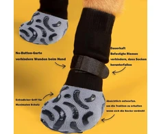 Gftcgk 2 poros neslystančių šunų kojinių su velcro užsegimu, minkštos letenų apsaugos kojinės, skirtos naudoti patalpose ir lauke, laidžios orui ir neslystančios šunims