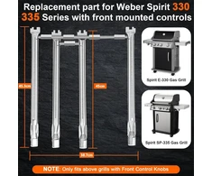 Gftime 45,3 cm degiklio keitimas weber spirit 330, 335, degiklio atsarginės dalys weber spirit e310 s310 e320 s320 e330 s330 330 lp, 335 lp (su priekiniais degiklio reguliavimo rankenėlėmis), degiklis weber 69787