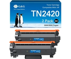 G&amp;g toneris, suderinamas su Brother Mfc-l2710dw Tn2420 Tn-2420, skirtas Hl-l2350dw Dcp-l2530dw Mfc-l2710dn Mfc-l2750dw Hl-l2375dw Hl-l2370dn (2 juodi)