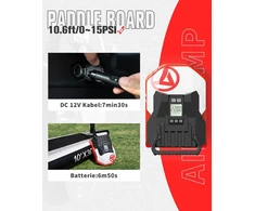 Gicle Pump Sup elektrinis akumuliatorinis siurblys, Dc12 V 22 Psi elektrinis sup lentos siurblys su 36 W Type C automatiniu išjungimo pripūtimo ir išpūtimo įrenginiu, tinkamas pripučiamai irklentei, nešiojamai valčiai, vandens sportui