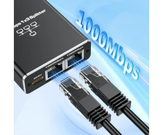 Šakotuvas Gigabit Ethernet skirstytuvas 1x3, 1000 Mbps tinklo jungiklis