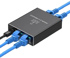 Šakotuvas Gigabit Ethernet skirstytuvas 1x3, 1000 Mbps tinklo jungiklis
