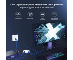 Šakotuvas Gigabit Ethernet skirstytuvas 1x4, 1000mbps tinklo stiprintuvas