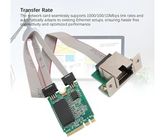 Gigabit tinklo plokštė M.2 A+e, I210at lustas, Rj45