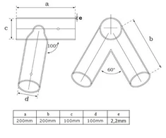 GIGI TOYS apvalių sijų jungčių rinkinys 2 vnt. 100° SŪPYNIŲ RĖMAS