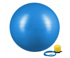 Gimnastikos kamuolys 75cm su pompa, mėlynas