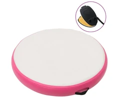 Gimnastikos kilimėlis su pompa, rožinis, 100x100x10cm, PVC