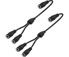 Gintooyun 2 vnt. Dc Y skirstytuvo kabelis 18awg Dc 5,5 mm x 2,1 mm moteriška į dvigubą Dc 5,5 mm x 2,1 mm moterišką ilgintuvą, skirtas Cctv apsaugos kamerai, Led šviesos juostai ir kt. (0,29 m)