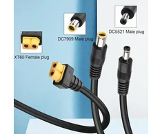 Gintooyun Xt60 į Dc5521 ir Dc7909 Y skirstytuvo adapterio kabelis Xt60 kištukas į Dc 5,5 mm x 2,1 mm kištuką ir Dc 7,9 mm x 0,9 mm kištuko maitinimo kabelis dronams, Ip kameroms ir kt. (style 3)