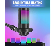 Gireich Usb žaidimų mikrofonas, Rgb kondensatoriniai mikrofonai Pc Ps4 Ps5, mikrofonas Pc su nutildymo mygtuku, pop filtras, sukamasis valdiklis garsumui reguliuoti, amortizatorius transliacijoms ir podcast'ams