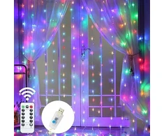 Girlianda varvekliai užuolaida 300 Led 3mx3m + Usb + pultelis