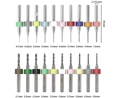 Giswell 20 dalių mini grąžtų rinkinys, preciziškas mini grąžtas pagamintas iš volframo plieno metalui ir grandinėms, 0,1–1,0 mm, 1,1–2,0 mm, graviravimo grąžtas, skirtas smulkiam gręžimui