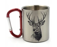 Gitees metalinis puodelis su elniu ir karabinu, 300 ml