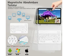 Gkabxy dėklas su klaviatūra, skirtas ipad air 11 colių (m3/m2) 2025/2024, ipad air 5 4-os kartos – įkraunama bluetooth klaviatūra, qwertz išdėstymas, pilka