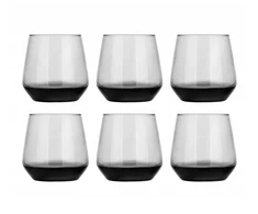 Glasmark 6x Juodos stiklinės 310ml gėrimams, sultims, skaidrios