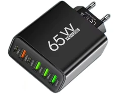 Global Technology Greitasis 6 prievadų tinklo įkroviklis 2x usb-c, 4x usb-a 65w