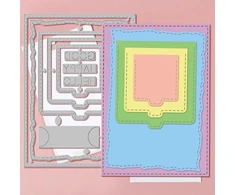 Globleland 19 sluoksnių rėmelių iškirtimo štampų rinkinys atlenkiamų atvartų kortelių gamybai, metalo iškirtimo štampai, skirti iškirtimo šablonams, skirtiems scrapbooking'ui, dienoraščiui, įspaudimui, popieriui