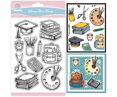 Globleland mokyklinės prekės skaidrus antspaudas scrapbooking'ui mokyklinis minkštas viršelis silikoninis antspaudas išleistuvių sezonas skaidrus antspaudas kortelių gamybai "pasidaryk pats" įspaudų žurnalams