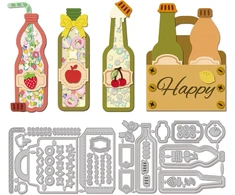 Globleland pjovimo štampai vasaros butelis kokteilis "pasidaryk pats" scrapbooking metalinės etiketės jutiklinės dėžutės pjovimo štampai vaisių citrinų butelio kokteilio perforatoriai kortelių gamybai įspaudimo nuotraukų albumui
