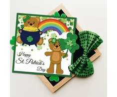Globleland st patrick's day bear cutting dies metal retro multilayer lucky bear shakers cutting template paper cutting dies for scrapbooking card making crafts paper cards