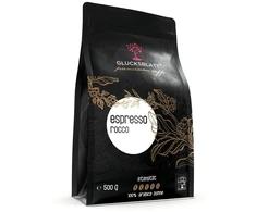Glücksblatt Premium Caffè - Rocco - visos skrudintos kavos pupelės, puikiai tinkančios automatiniams kavos aparatams - 500g - kavos pupelės - Costa Rica Highland Coffee - aukščiausia kokybė - puikus skonis