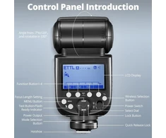 Objektyvas Godox tt685iis 1/8000s hss gn speedlite blykstė ttl tcm efektyvaus konvertavimo funkcija integruotas godox 2.4g x sistemos imtuvas (tt685iis, skirtas sony)