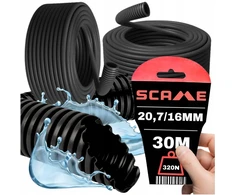Gofruotas kabelių vamzdis peszel kietas stiprus pvc fi 20,7/16mm 320n 30m Scame
