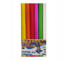 Gofruotas mini krepšinis popierius 6 intensyvių spalvų 25x150 cm rinkinys 6 spalvų