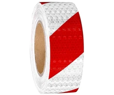 Goiehir 12 m x 5 cm atšvaitinė juosta, lipni atšvaitinė juosta, raudona / balta, įspėjamasis lipdukas, atšvaitinė juosta, įspėjamajam žymėjimui, sauga