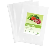 Gokilife vakuuminiai maišeliai – 100 maišelių 15 x 25 cm, atsparūs plyšimui, apytiksliai 450 µm, vakuuminė plėvelė visiems vakuuminiams aparatams ir maisto vakuuminiams aparatams, profesionalūs folijos maišeliai be Bpa, atsparūs virimui ir sous vide