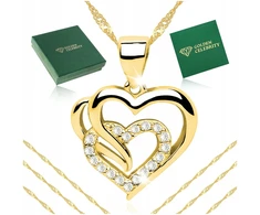 Golden Celebrity Gražus auksinis vėrinys širdis pr. 925/585 dovana mergaitei