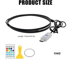Gomety Automobilinis Led vidaus apšvietimas, 110 cm Rgb Usb prievado automobilio aplinkos apšvietimo Led juosta su programėlės valdymu ir nuotoliniu valdymu, 200 scenų parinkčių, neoninis dinamiškas vejantis muzikos sinchronizavimas dovanos vyrams moterim