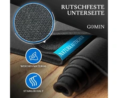 Gomin Xl pelės kilimėlis - 440 x 350 mm didelis žaidimų pelės kilimėlis - be trukdančio logotipo ir apsiūtais kraštais - neslystantis ir atsparus vandeniui - pagerina greitį ir tikslumą Pc, biurui, nešiojamam kompiuteriui - juodas