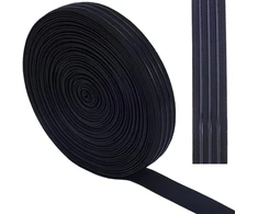 Gorgecraft 10 jardų 20 mm pločio neslystanti elastinė juosta tiesia linija, elastinė juosta su silikoniniu sukibimu, pagaminta iš tamprios gumos, elastinės juostos, diržas, juosmuo "pasidaryk pats" drabužių siuvimui, juoda