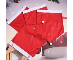 Gorgecraft 4 kėdžių užvalkalų rinkinys valgomojo kėdėms su raudona santa hat kepure, neaustinės medžiagos kėdės atlošo užvalkalas, nuimamas, plaunamas, skirtas vakarienei namuose, kalėdiniams banketams, šventėms