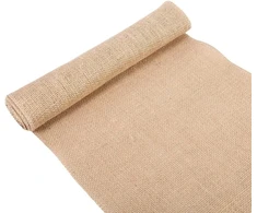 Gototop vintažinis džiuto stalo takelis, džiuto ritinys apsiūtais kraštais vestuvių stalo dekoracija Kalėdų vestuvių vakarėliui (30 cm x 2 m)
