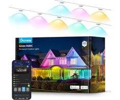 Govee nuolatinis rgbic lauko apšvietimas su 72 scenos režimais, 45 m su 108 led karnizo žibintais, ip67 atsparus vandeniui, skirtas vakarėliams, žaidimų dienai, kasdieniam apšvietimui, veikia su alexa, google assistant