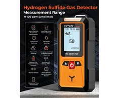 Goyojo dujų detektorius, 0–100 ppm (μmol/mol) vandenilio sulfido dujų monitorius, elektrocheminis H₂s jutiklis su garsiniais ir optiniais aliarmais bei Lcd ekranu