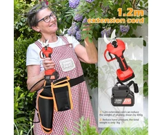 Grandininis pjūklas Akumuliatorinės genėjimo žirklės su 1,2 m ilgio prailginimo laidu: 40 mm belaidės sodo žirklės, 21 V 2 x 3000 Mah akumuliatorinės genėjimo žirklės, skirtos alyvmedžiams, vynuogynams, sodininkystei, vaismedžiams