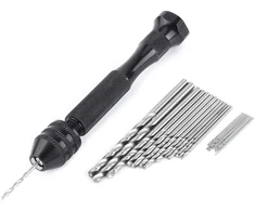 Grąžtų rinkinys, 0,3–3,6 mm griebimo diapazono grąžto griebtuvas rankinis grąžtas su 25 Hss grąžtais medžio gręžimo įrankis tikslus rankinis grąžtas menui, amatams, papuošalų kabinimui ar suvenyrams