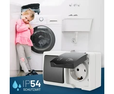Greate 10x paviršinio montavimo jungiklio lizdo derinys su ip44 drėgnoms patalpoms - sieninis paviršinio montavimo lizdas su perjungikliu 250 v ir 16 a - paviršinio montavimo lizdas su jungikliu, lizdo jungiklis
