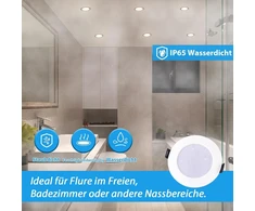 Grebeam 12 vnt. 5 W Led vonios kambario prožektorių rinkinys, 450 lm, Ip65 Led prožektoriai, šiltai balta, neutrali balta, šalta balta, 3000 K/4000 K/6000 K, įleidžiamas Led prožektorius, 230 V, išpjovos skylės dydis: skersmuo