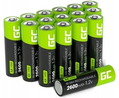 Green Cell 16x Aa R6 Žalias Cell 1.2v 2600 Mah įkraunamos baterijos