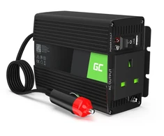 Green Cell Žalias Cell automobilinis įtampos keitiklis 230v 24v 150w 300w sinusinis Usb lizdas Uk