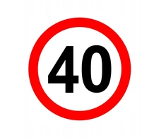 Greičio apribojimo lipdukas 40 km/h, ženklas Ø12 cm
